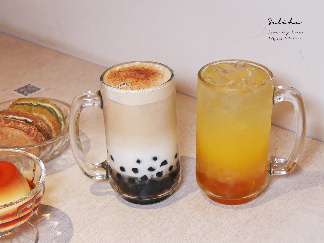 【台北不限時餐廳】玖仰茶食-50元起坐整天又有插座!韓系浪漫裡大啖台味美食,必吃布丁及台灣好茶珍奶,民權西路站美食