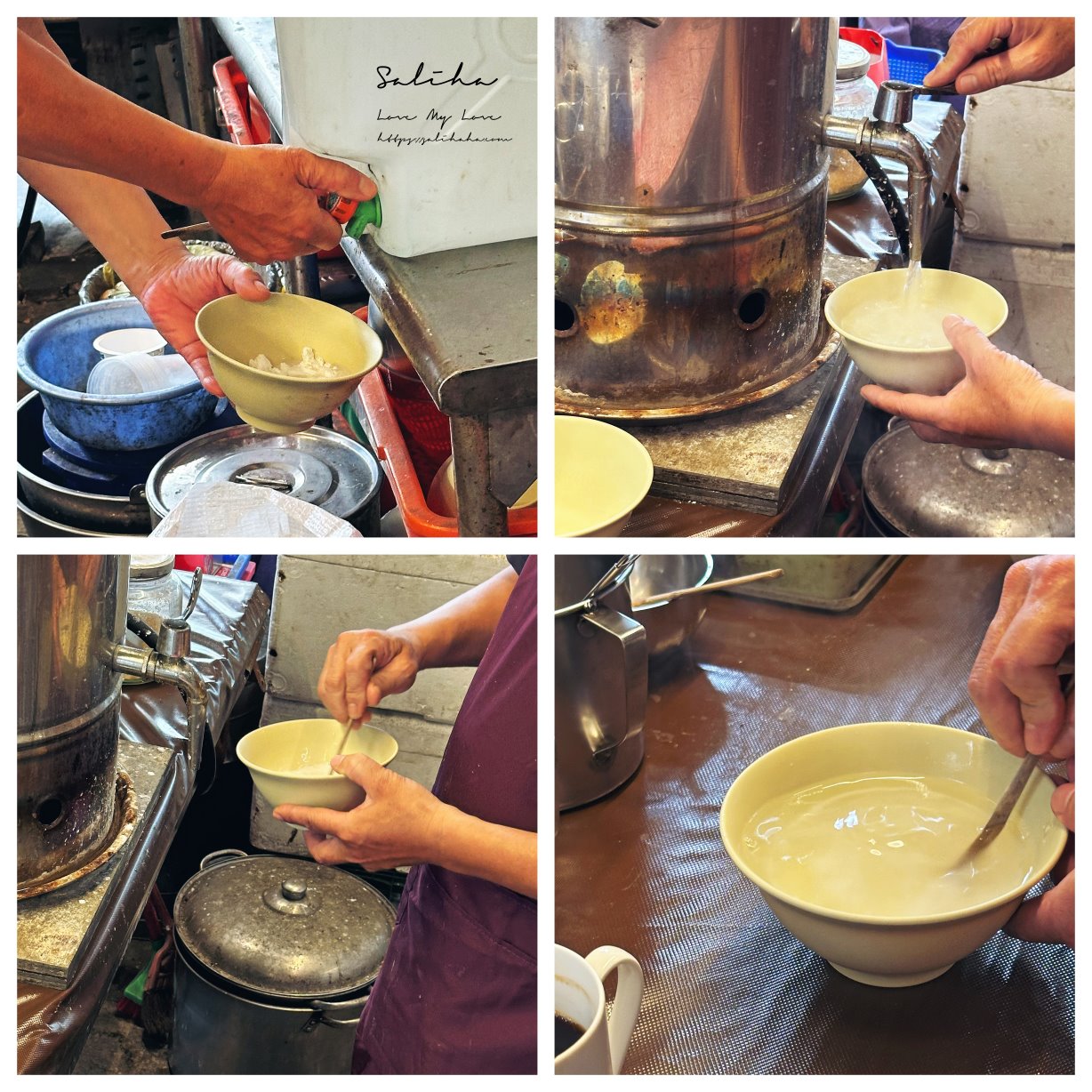 板橋新埔美食【阿賢古早味麵茶】全台罕見太白粉冰，再來份杏仁茶椪餅，一秒回到阿公年代！